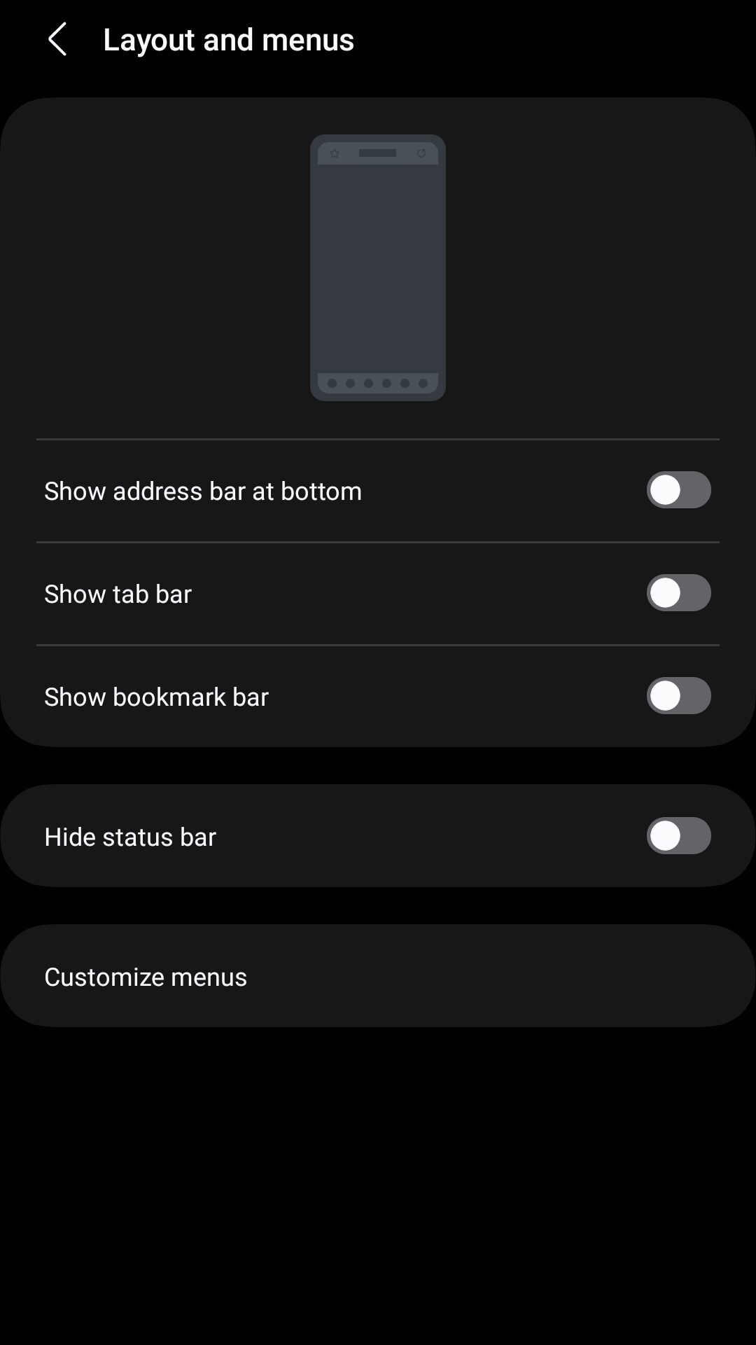 Customize Menu