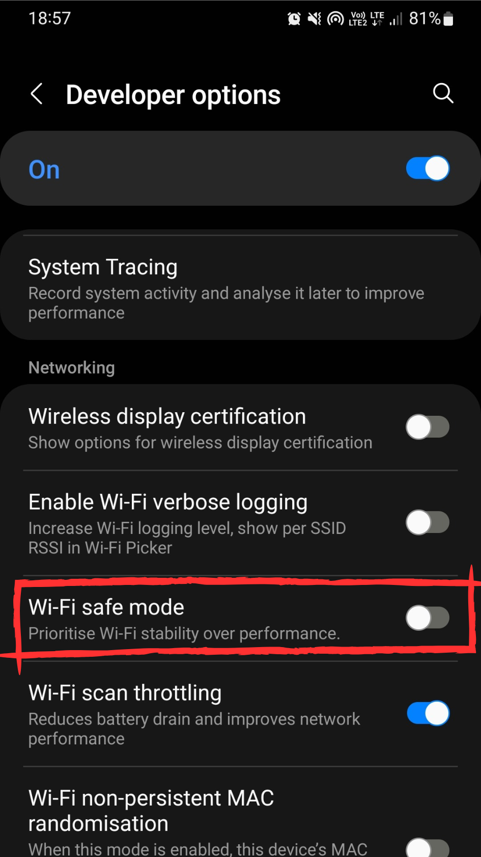 Wifi Safe Mode