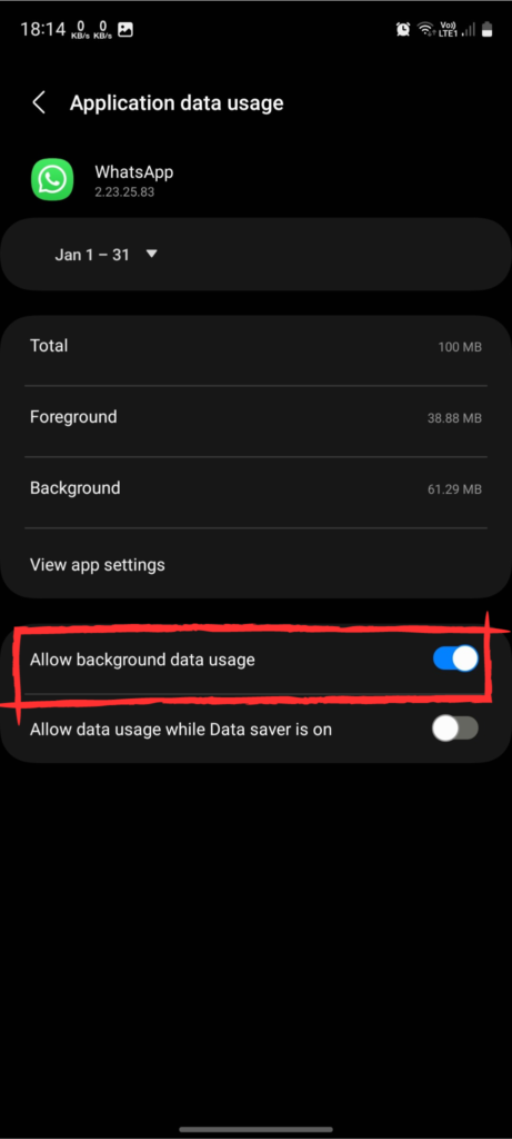 Application Data Usage