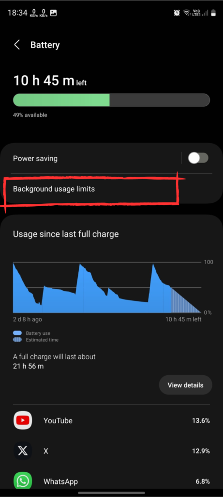 Background Usage Limits