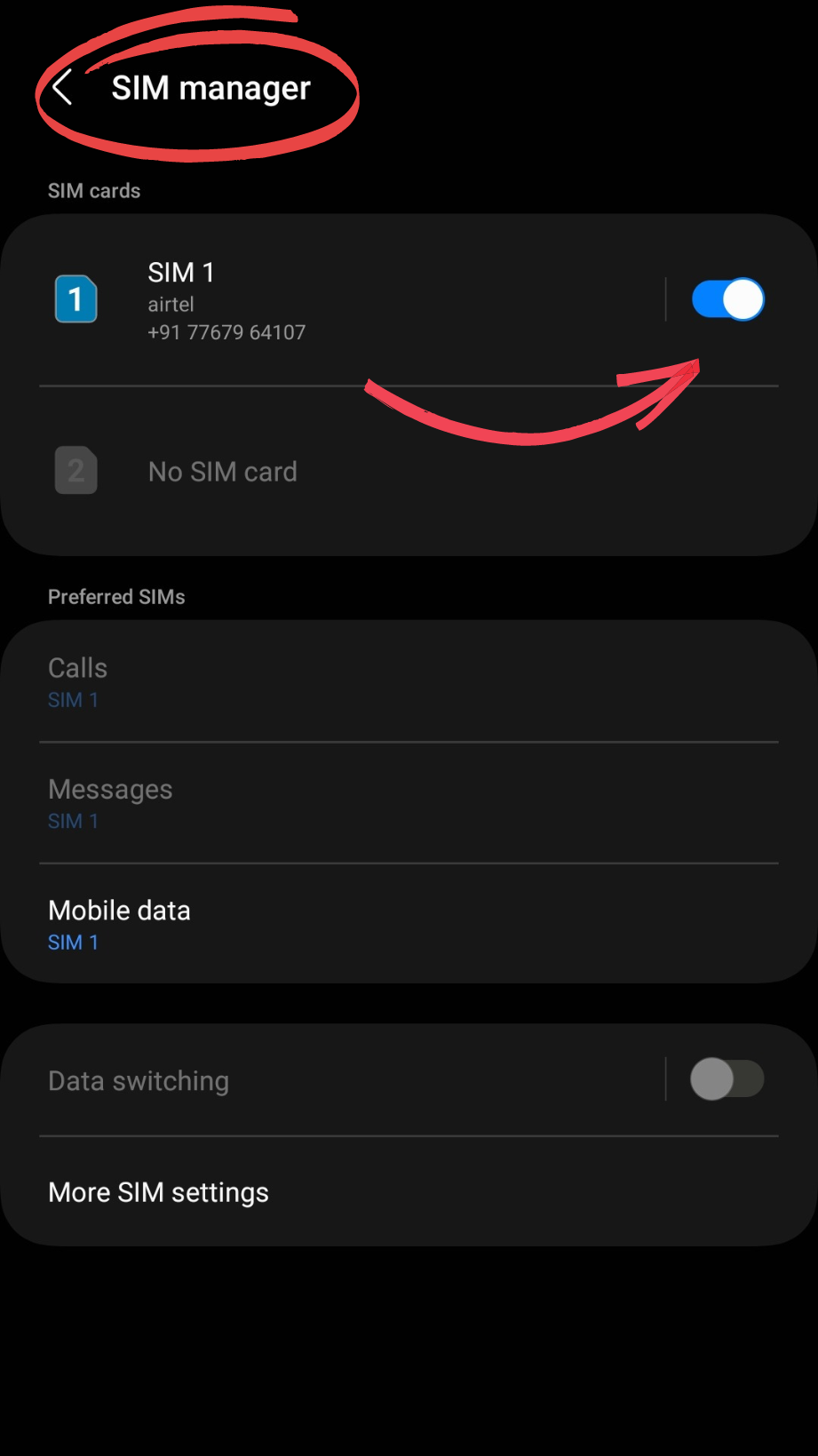 Disable and Enable SIM 