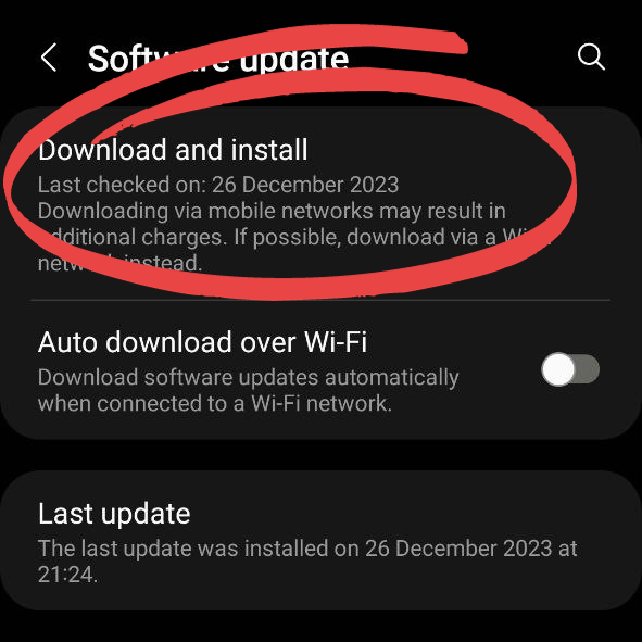 click on Software Update and Download and Install