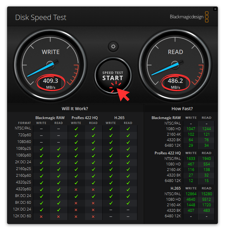 Blackmagic Disk Speed Test