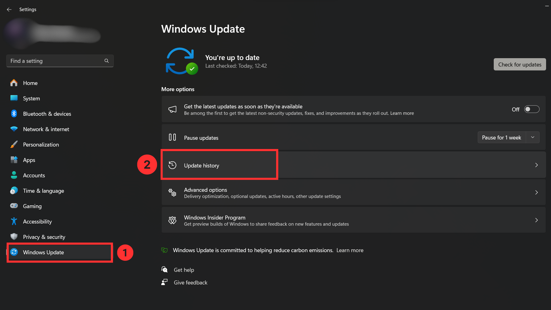 Go to Windows Update and choose View Update History